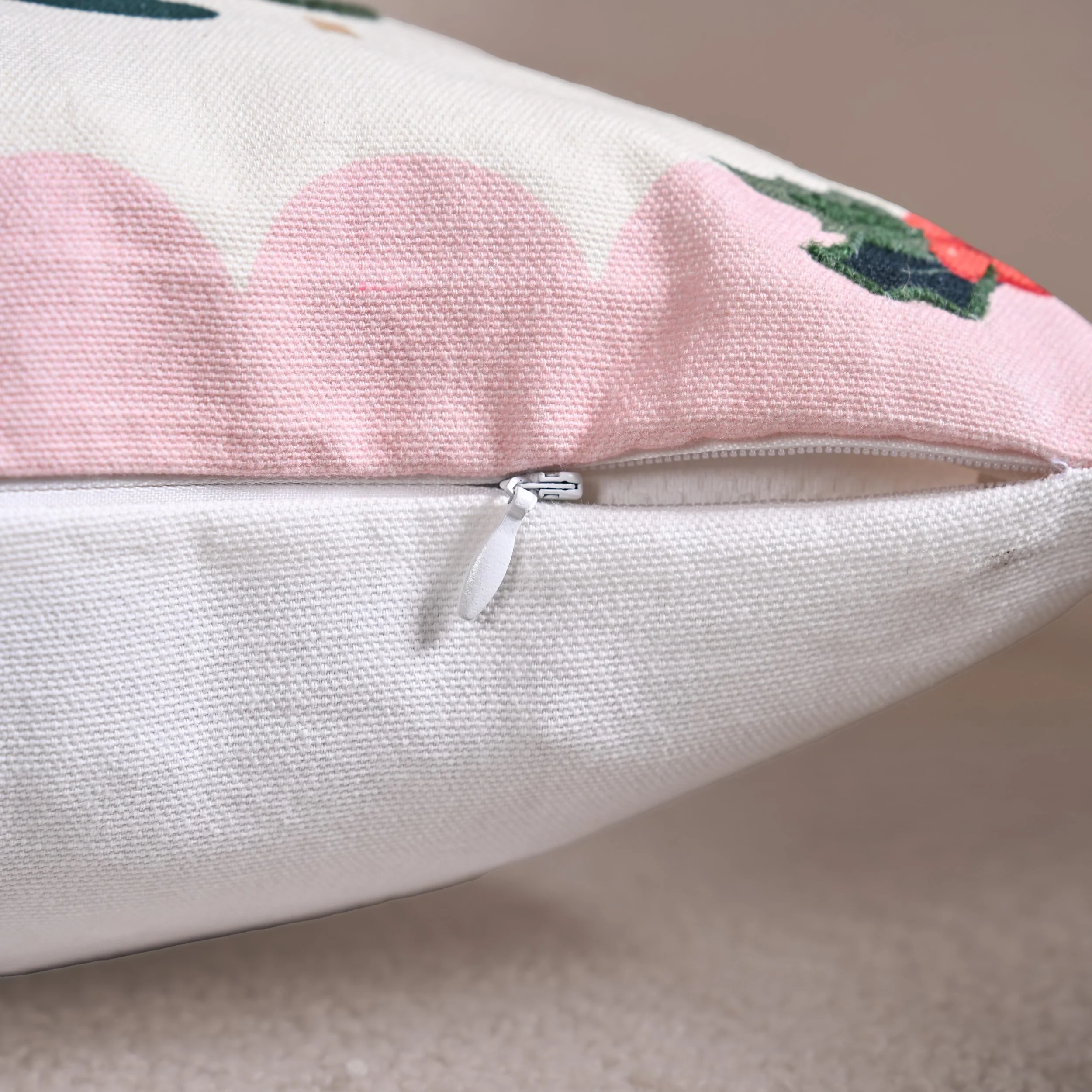 Twin Reindeers Embroidered Cotton Cushion Cover 40x40cm - Image 7