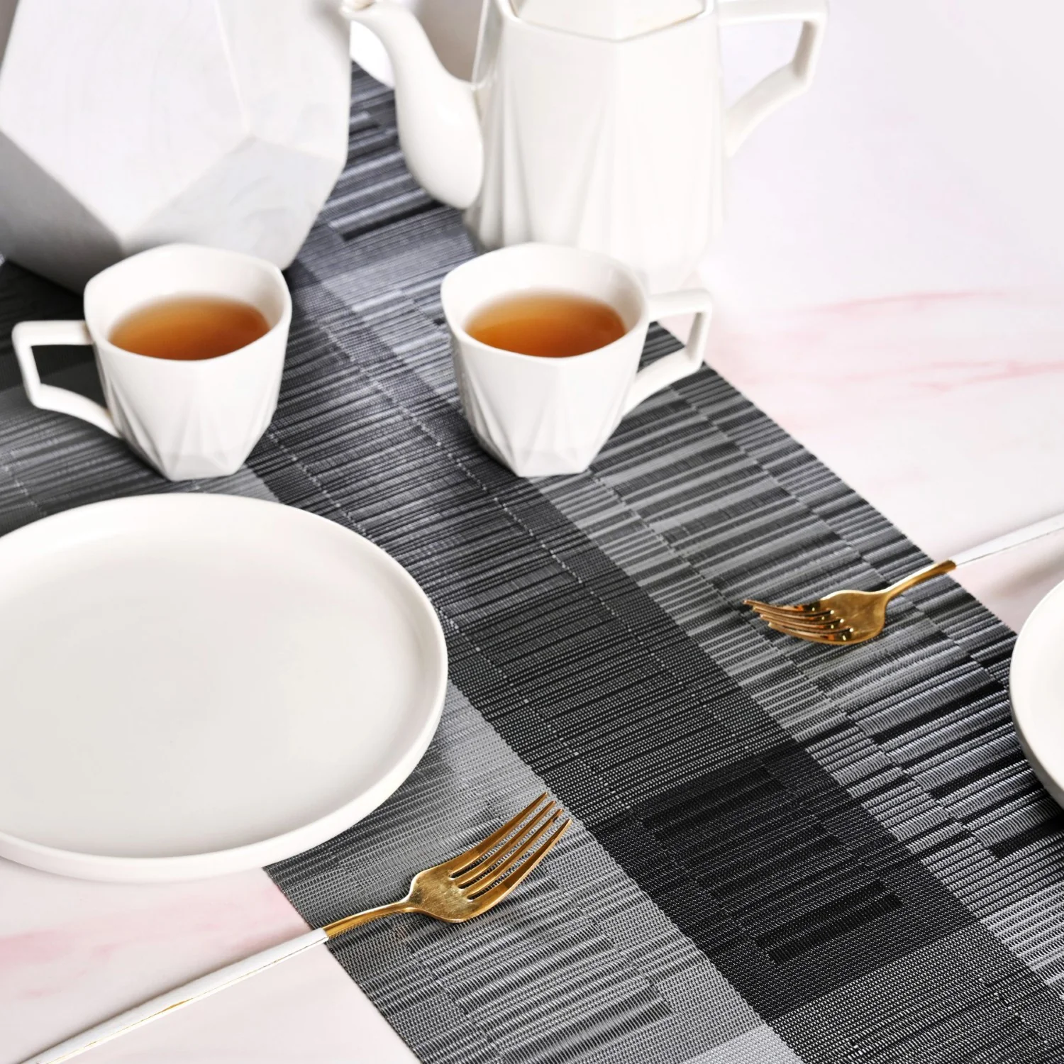 Urban Stripes Reversible Grey Table Runner 180x30cm - Image 7