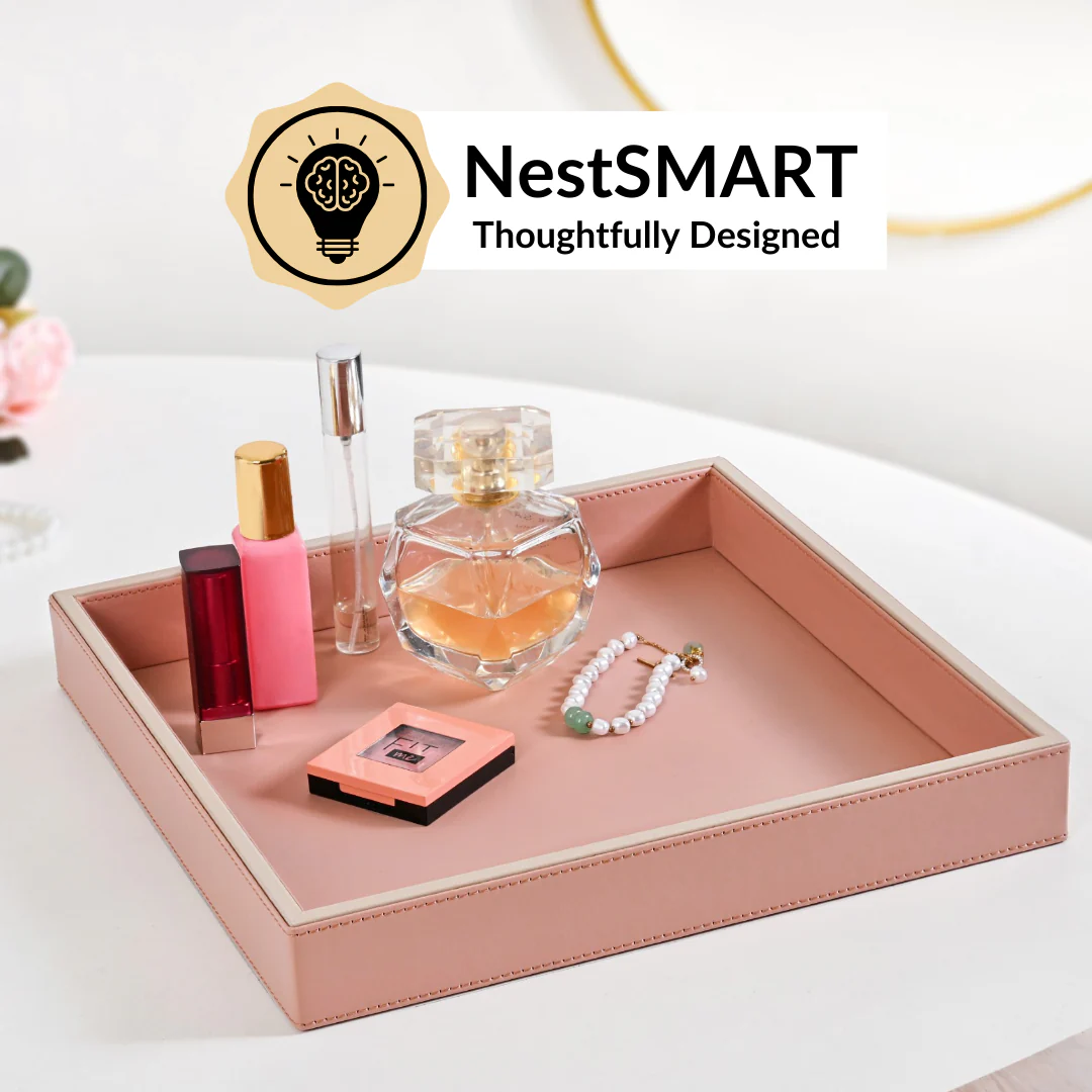 Vegan Leather Desk Organizer Tray Pink - Image 5