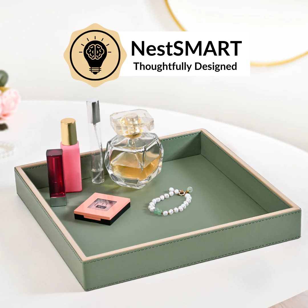 Vegan Leather Desk Organizer Tray Sage Green - Image 5