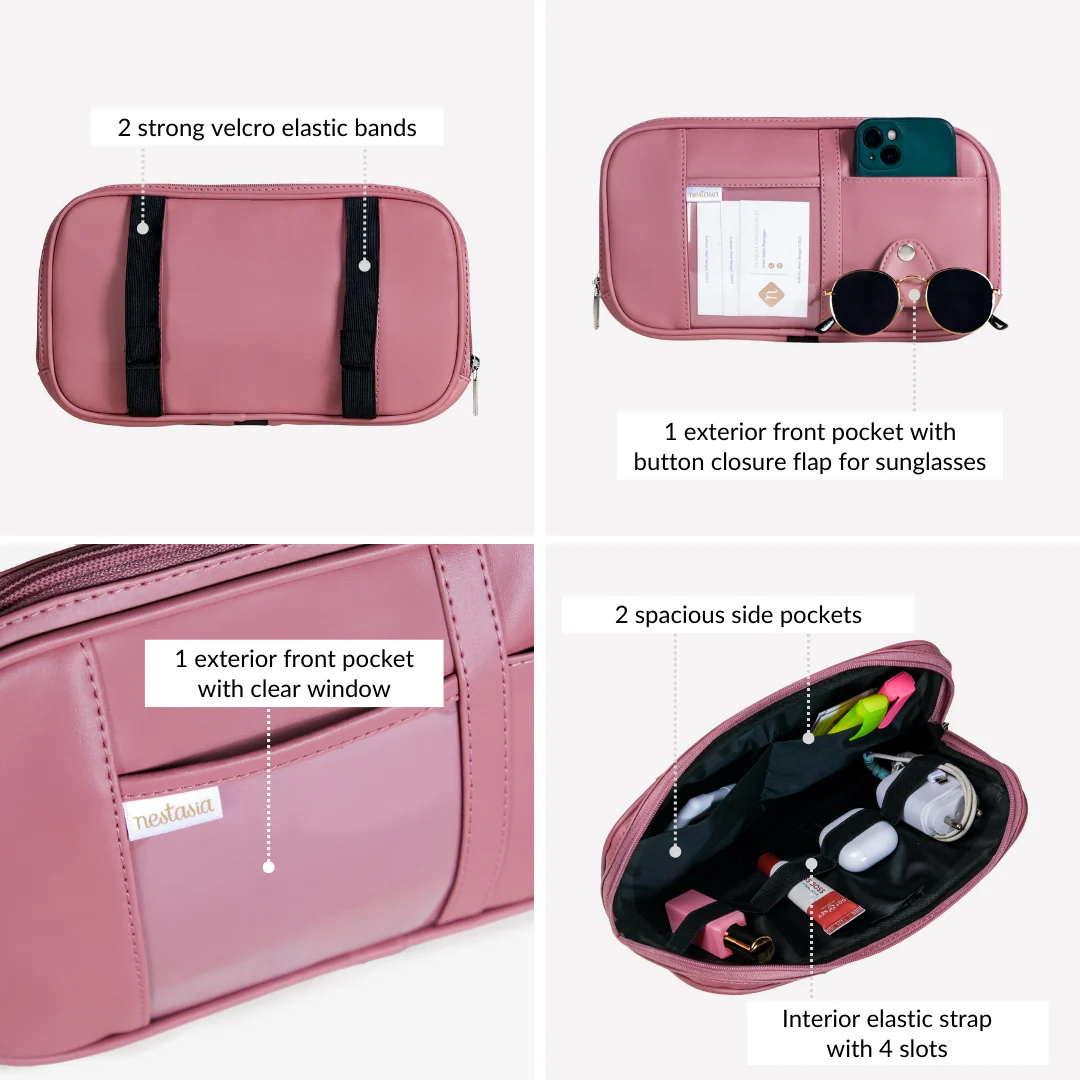 Vegan Leather Large Capacity Car Visor Organizer - Image 6