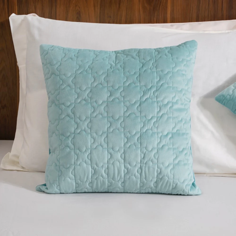 Velvet Cushion Cover & Table Runner Set Of 3 Blue - Image 6