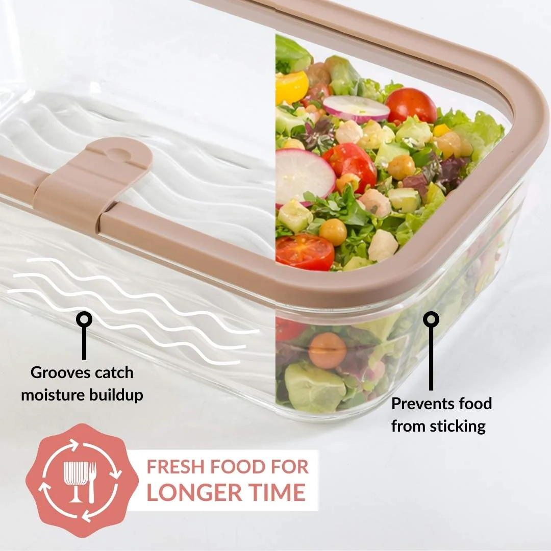 Vento Food Storage Container Set Of 4 220ml 1320ml 2500ml Beige Brown - Image 2