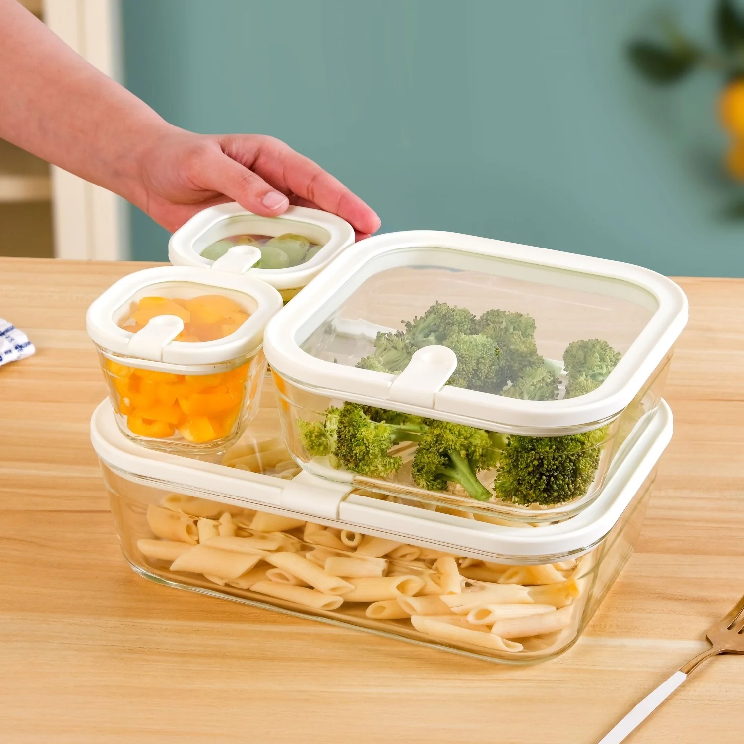 Vento Food Storage Container Set Of 4 220ml 1320ml 2500ml Cream - Image 5