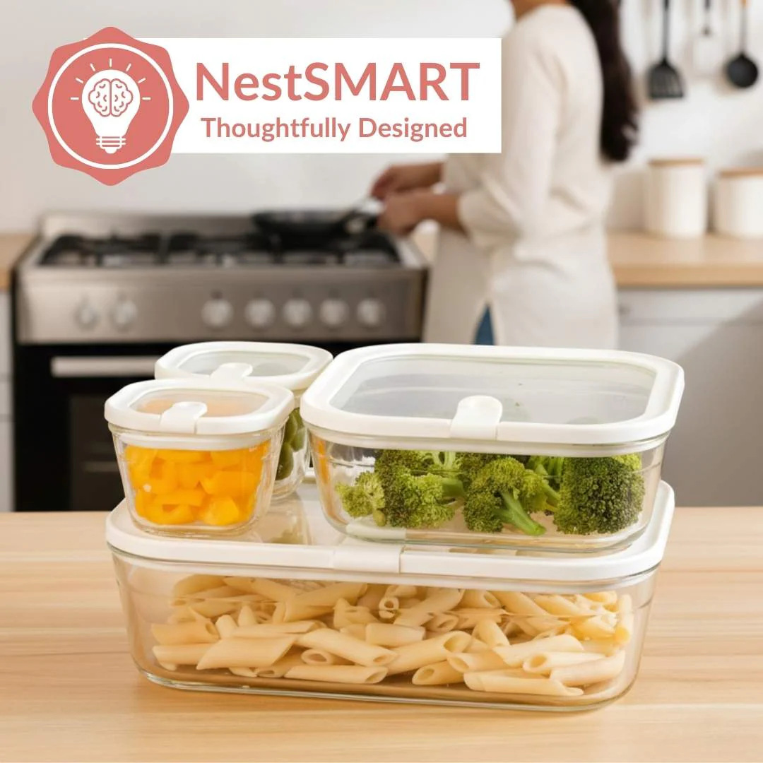 Vento Food Storage Container Set Of 4 220ml 1320ml 2500ml Cream - Image 6