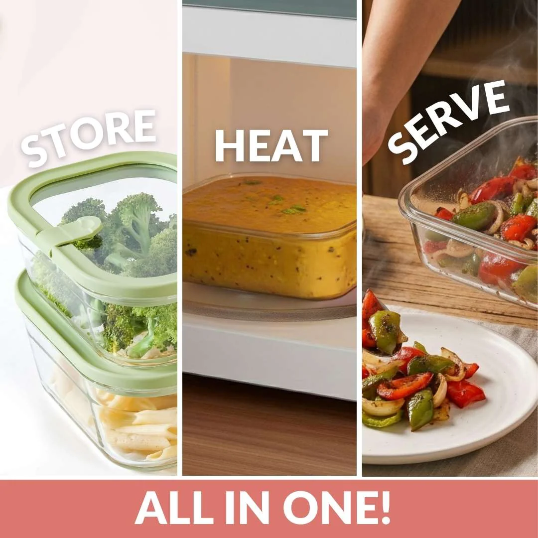 Vento Stackable Food Container Set Of 4 370ml 930ml 2500ml Green - Image 7
