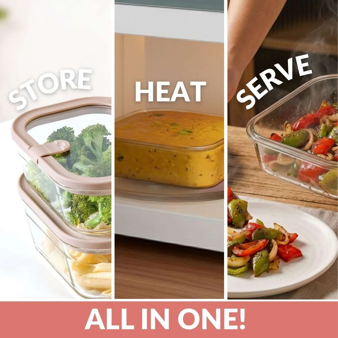 Vento Storage Container With Airtight Silicone Lid Set Of 4 370ml 930ml 2500ml Brown - Image 7