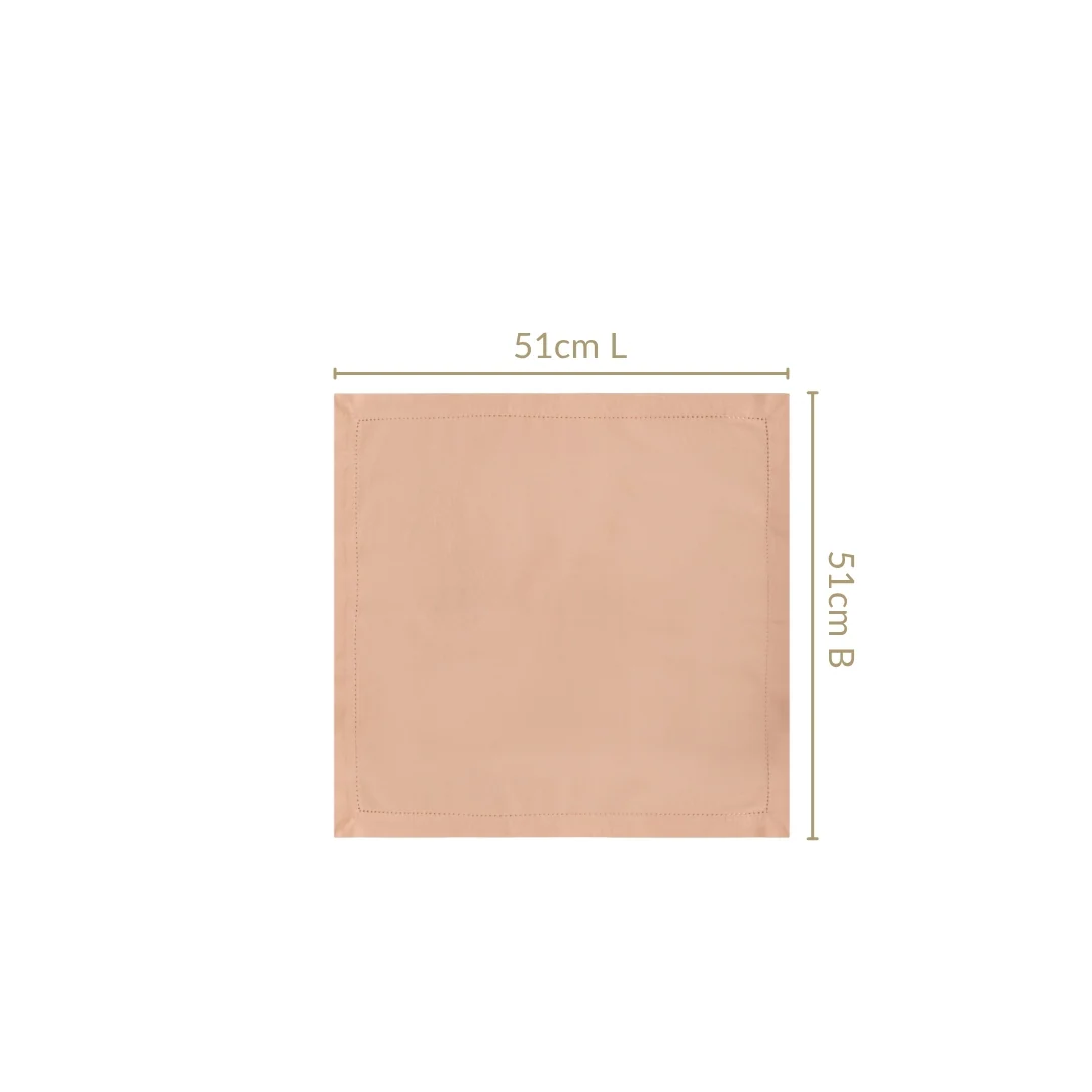 Ventosa Premium Cotton Hemstitched Dinner Napkins Set Of 6 In Peach - Image 3