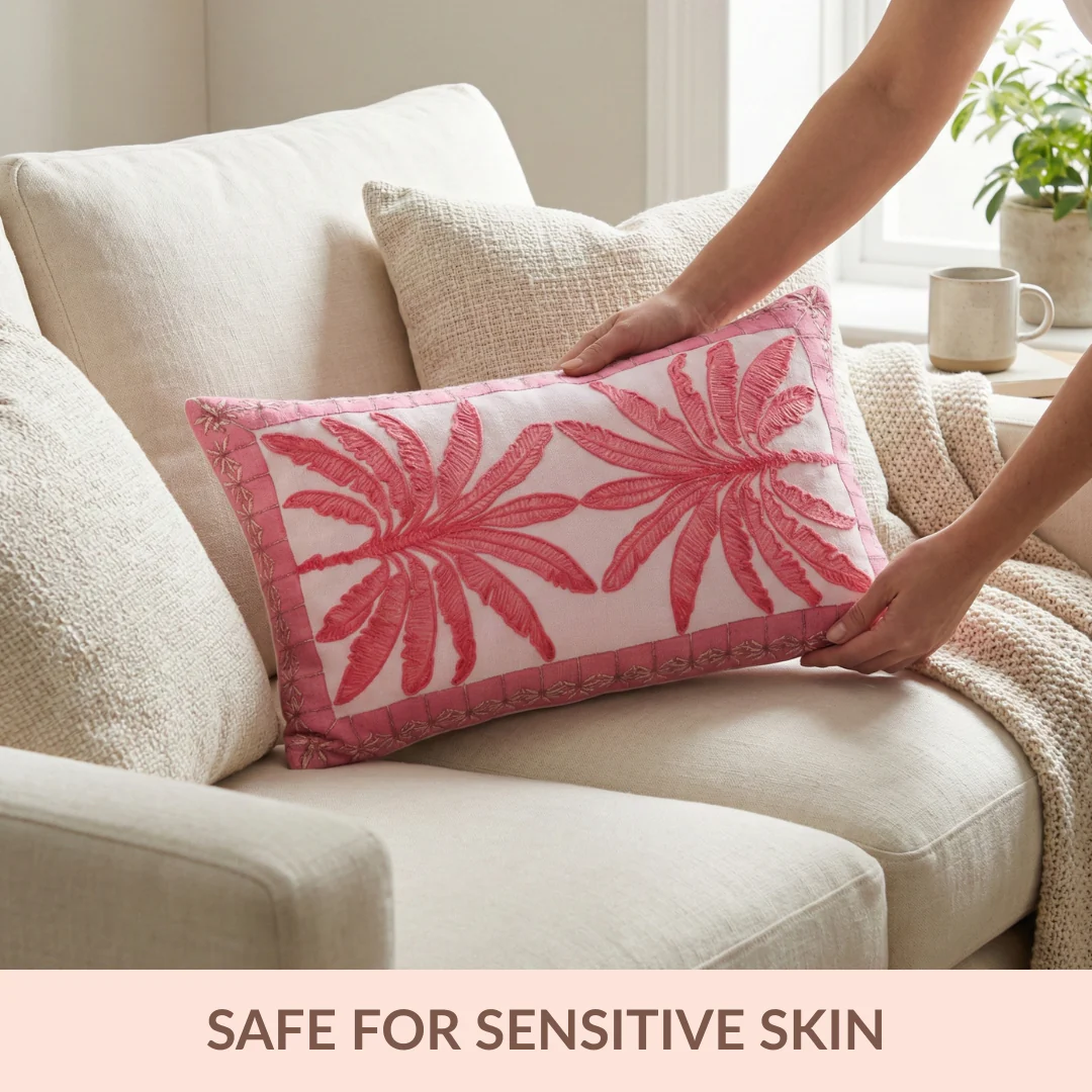 Vibrant Tropic Embroidered Cotton Cushion Cover 50x30cm - Image 2