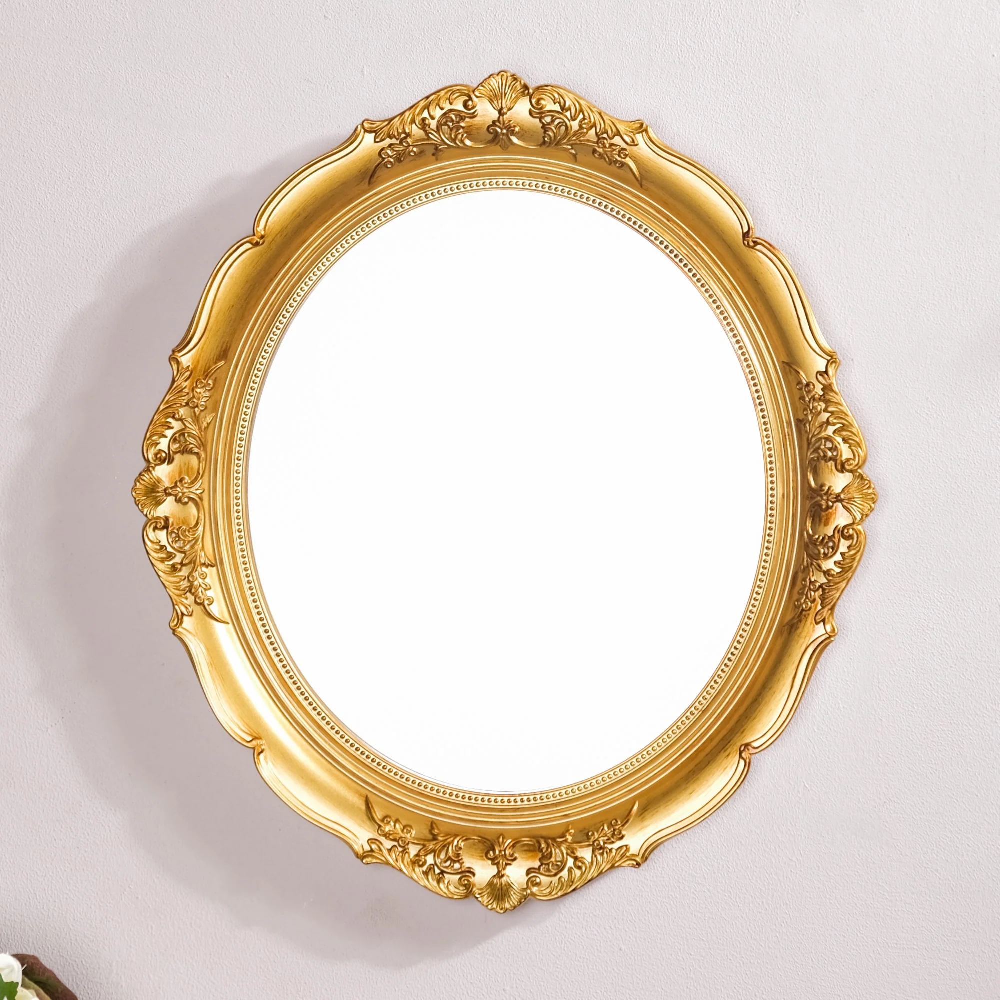Vintage Oval Wall Mirror Gold - Image 5