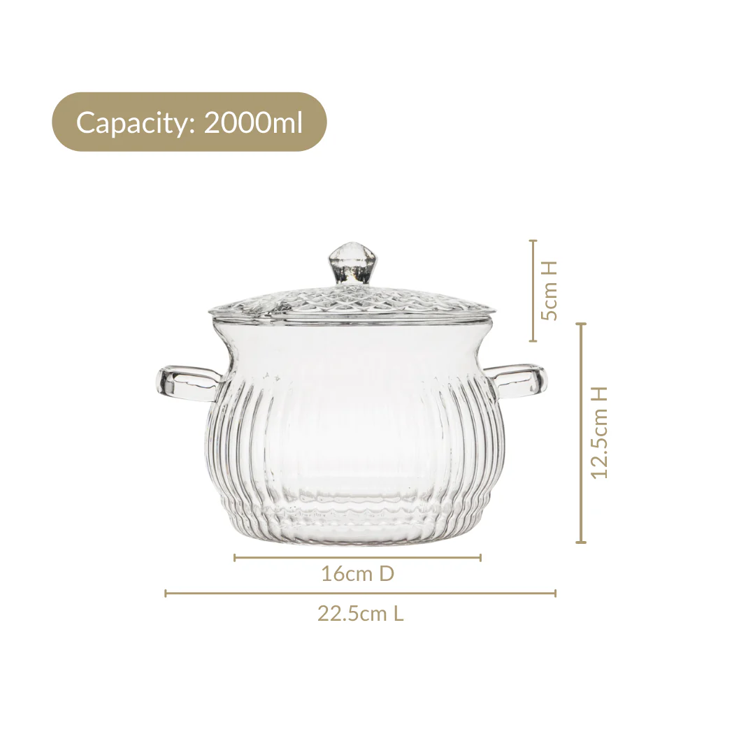 Vintage Style Embossed Cooking Pot 2000ml - Image 4