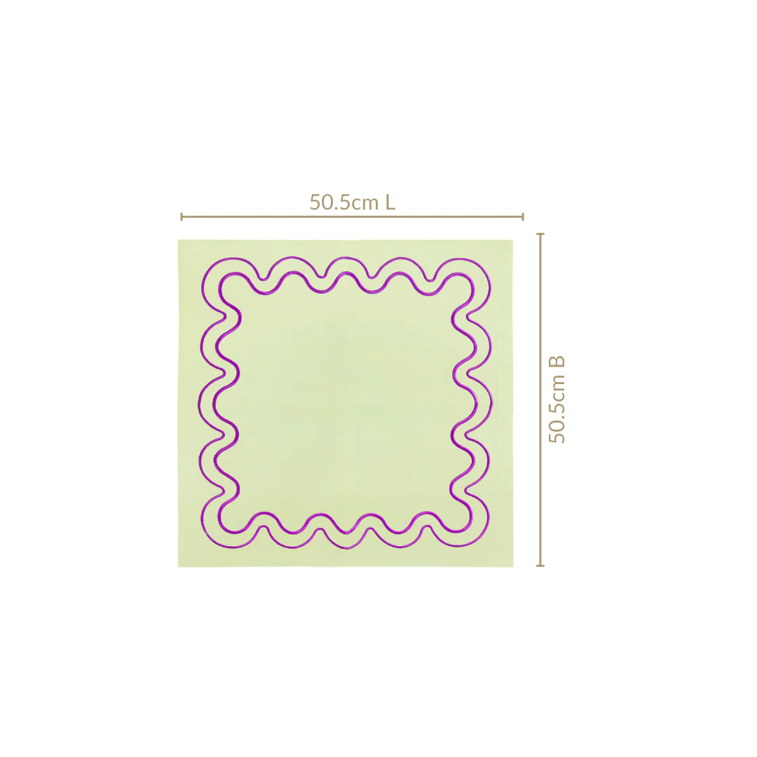 Violet Wave Embroidered Cotton Table Napkin Set Of 6 - Image 4