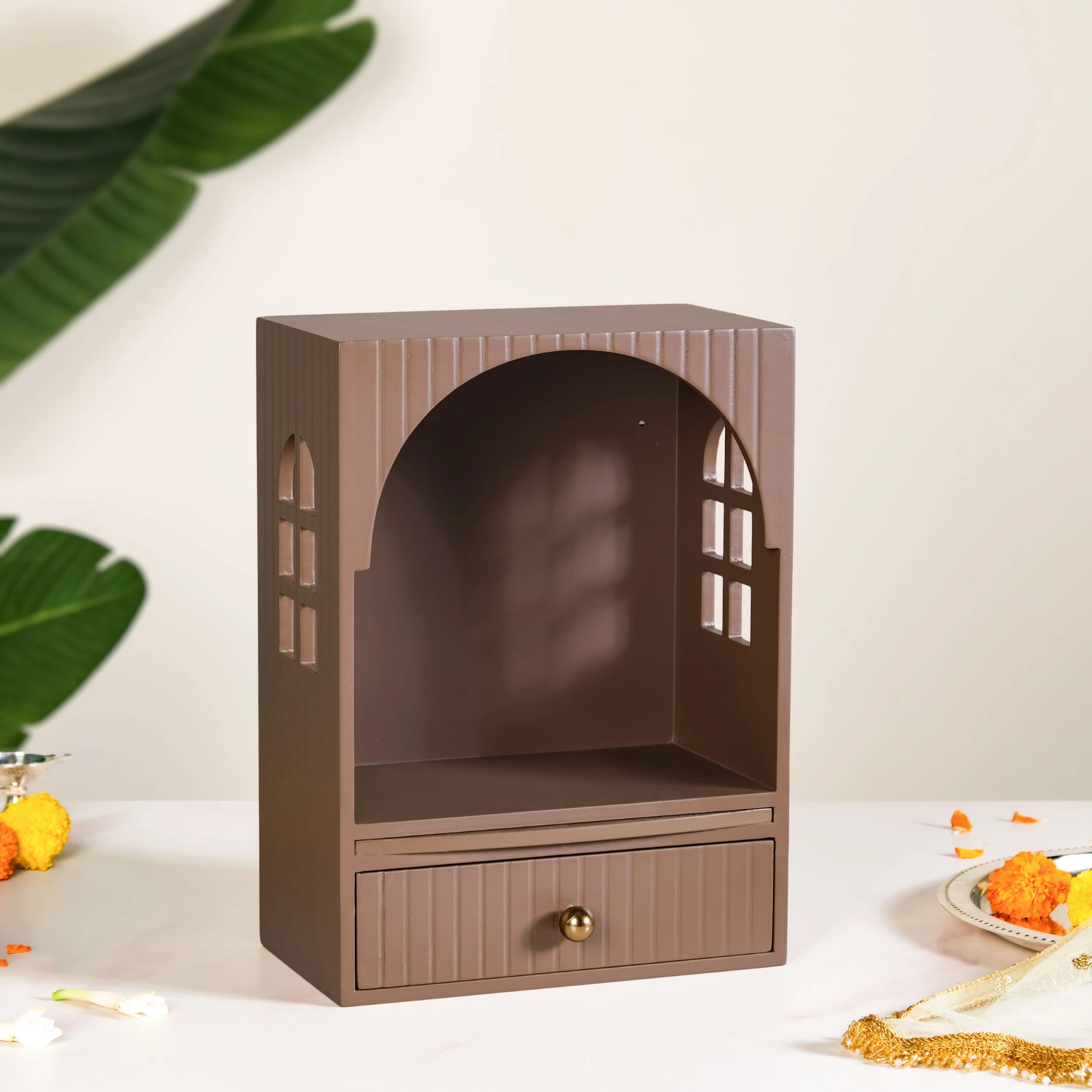 Wall Mountable Pooja Mandir For Home And Office Small 23x13x31cm - Image 9