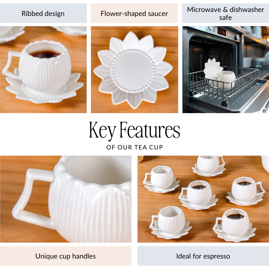 White Bloom Espresso Set Of 6 100ml - Image 6