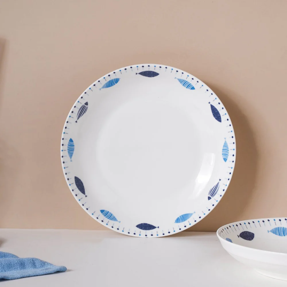 White Fish Pattern 16 Piece Crockery Set For 4 - Image 11