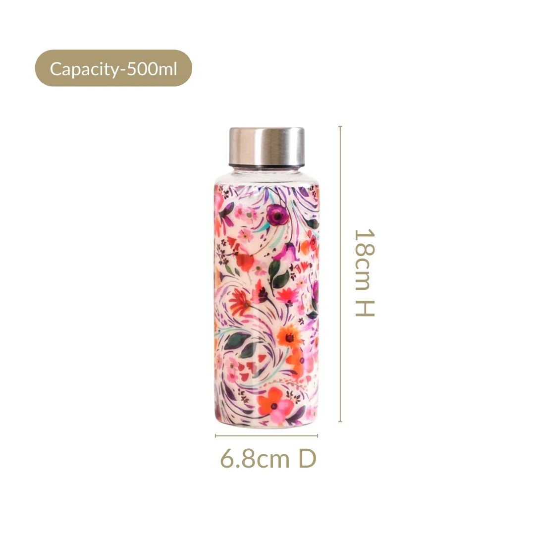 Wildflower Leakproof Glass Water Bottle 500ml - Image 4