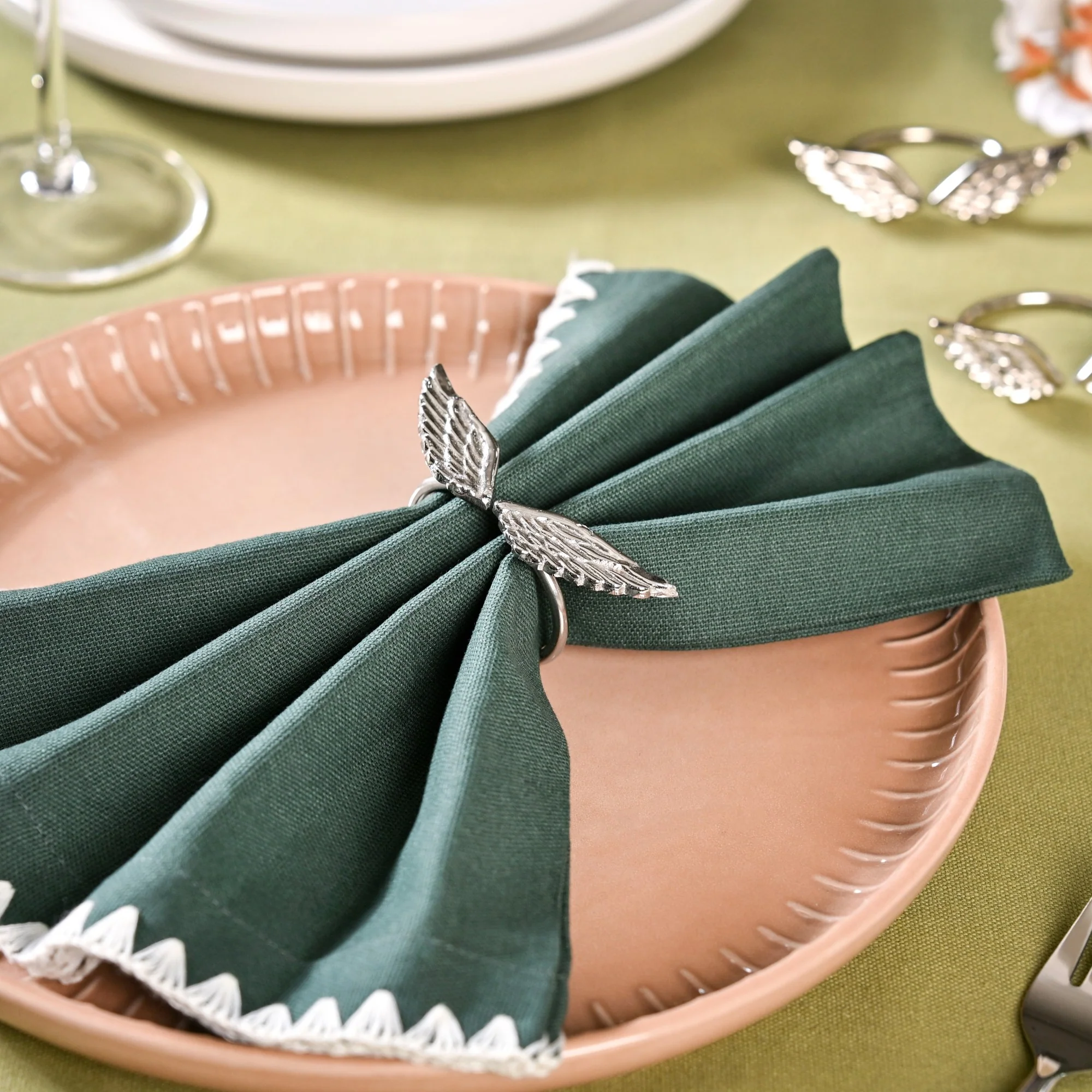 Wings Napkin Ring In Pure Brass Set Of 6 - Image 7