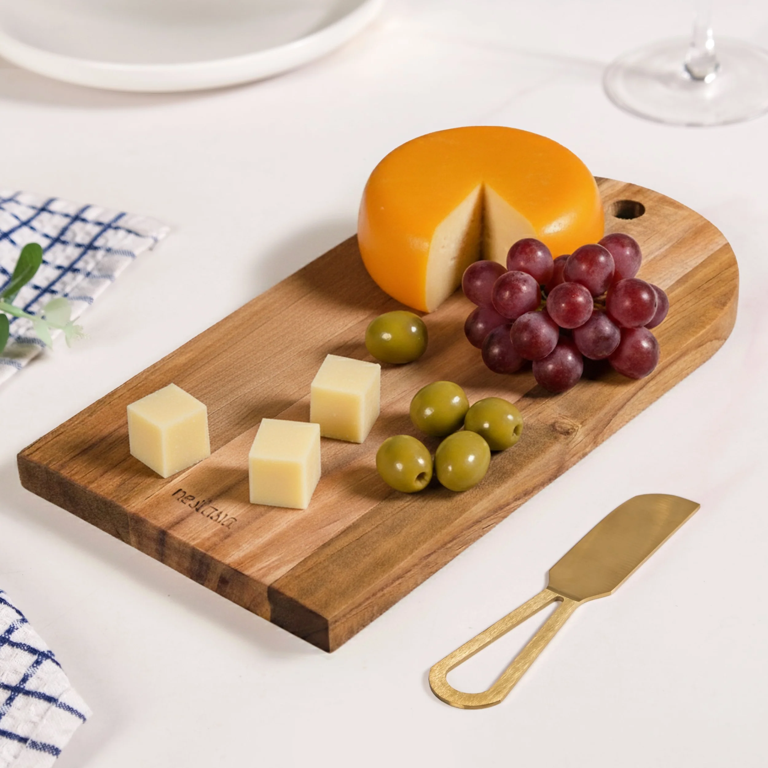 Wooden Arch Cheeseboard With Knife Set Of 2 - Image 2