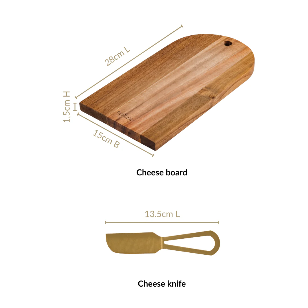 Wooden Arch Cheeseboard With Knife Set Of 2 - Image 4