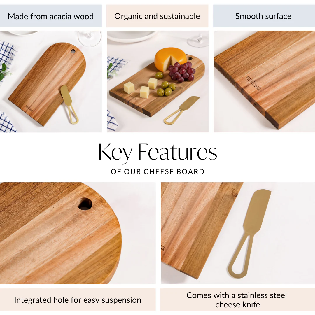 Wooden Arch Cheeseboard With Knife Set Of 2 - Image 5