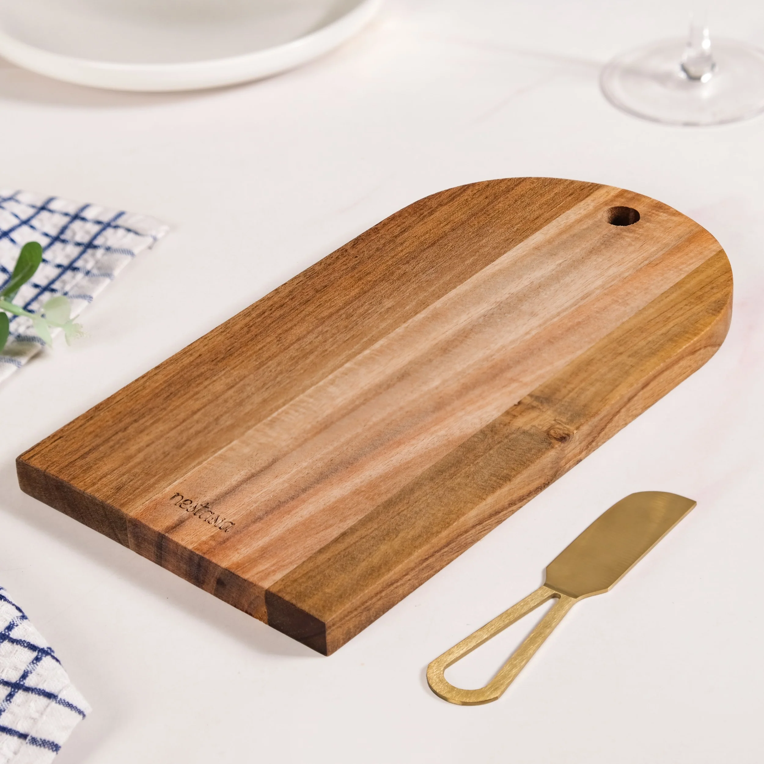 Wooden Arch Cheeseboard With Knife Set Of 2 - Image 9