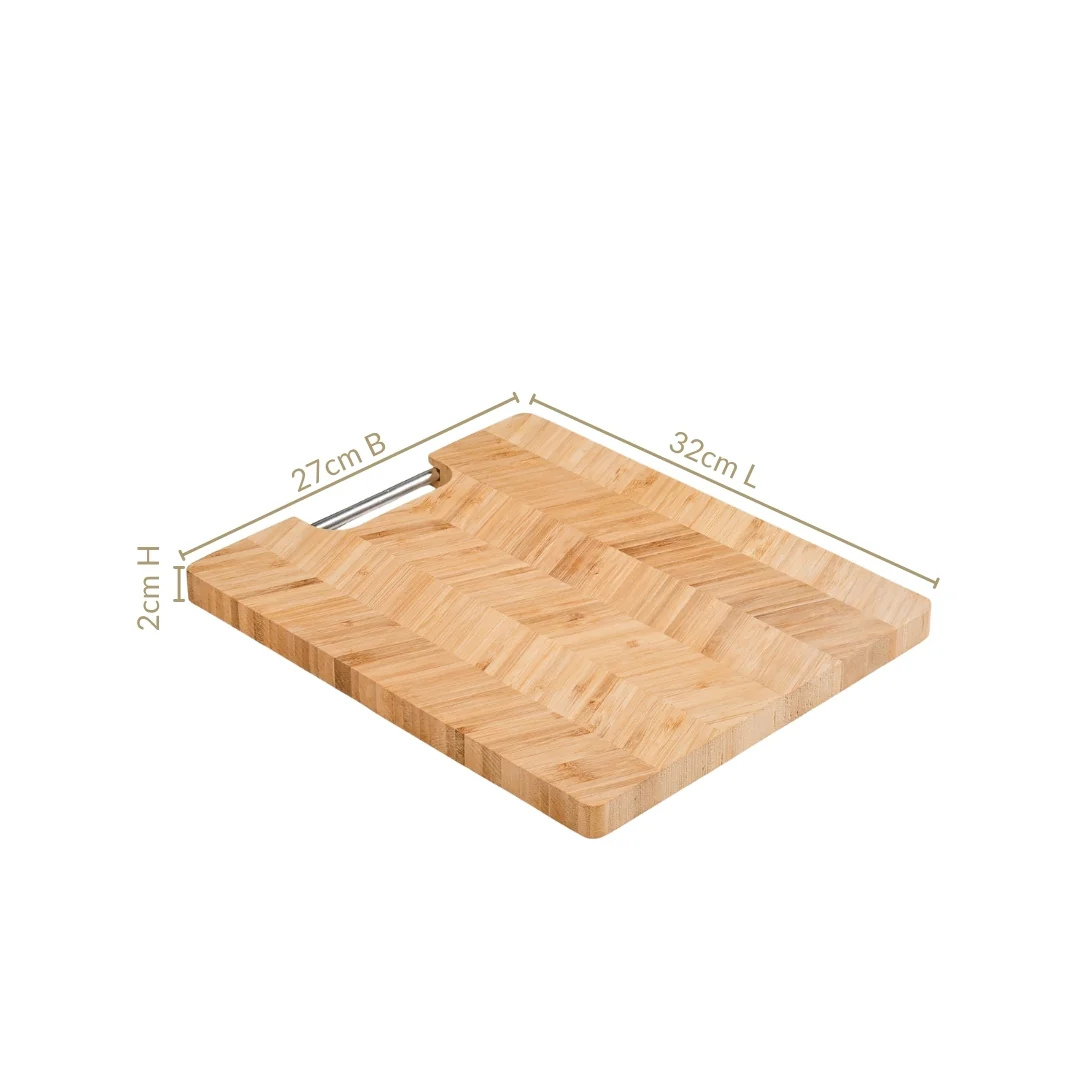 Wooden Platter With Metal Handle 12 Inch - Image 3
