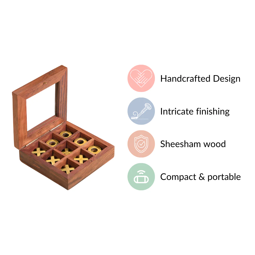 Wooden Tic Tac Toe Game Box - Image 4