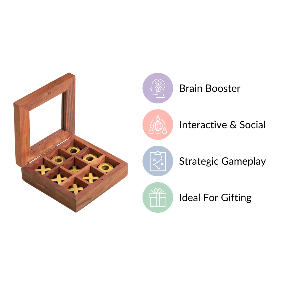 Wooden Tic Tac Toe Game Box - Image 5