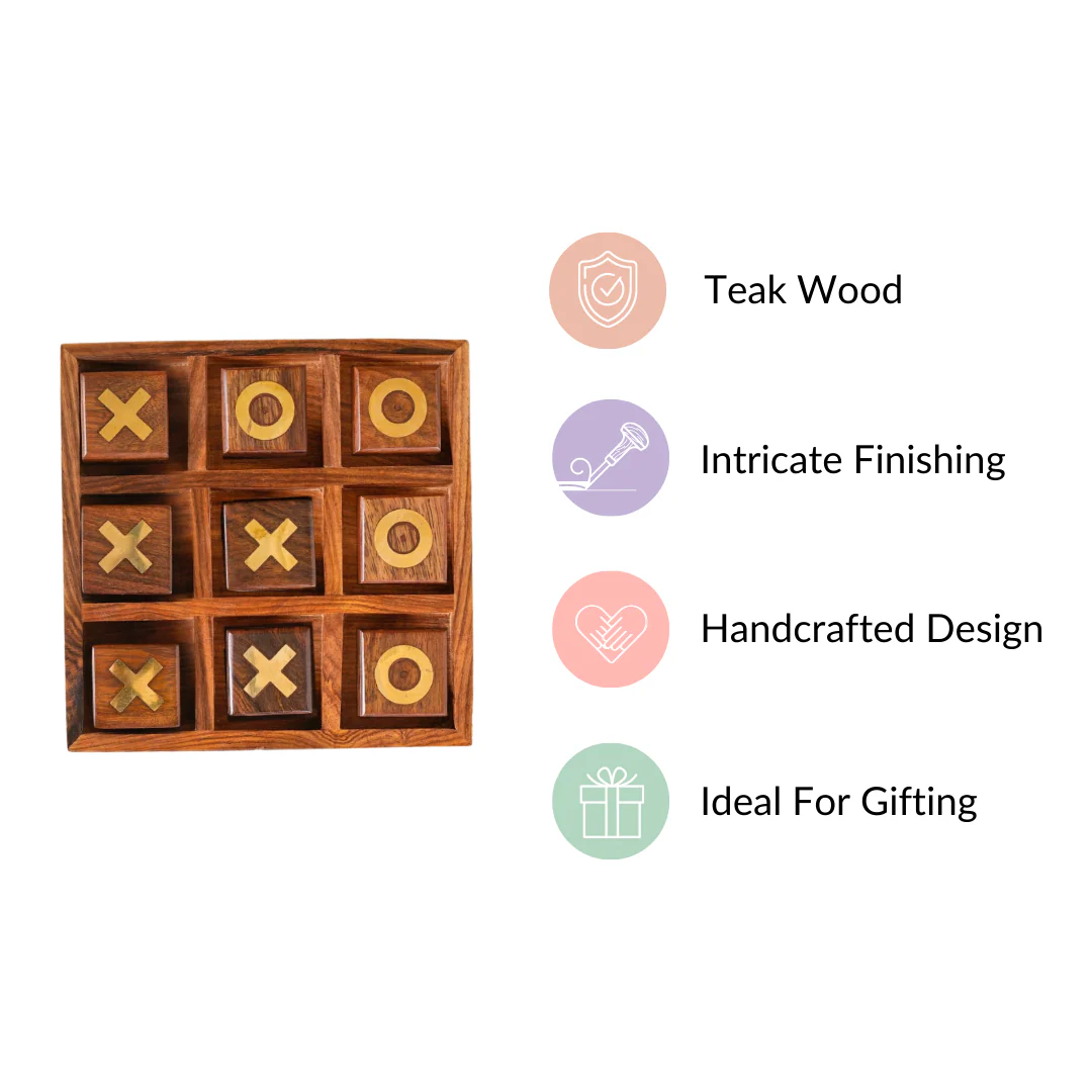 Wooden Tic Tac Toe Party Board Game - Image 6