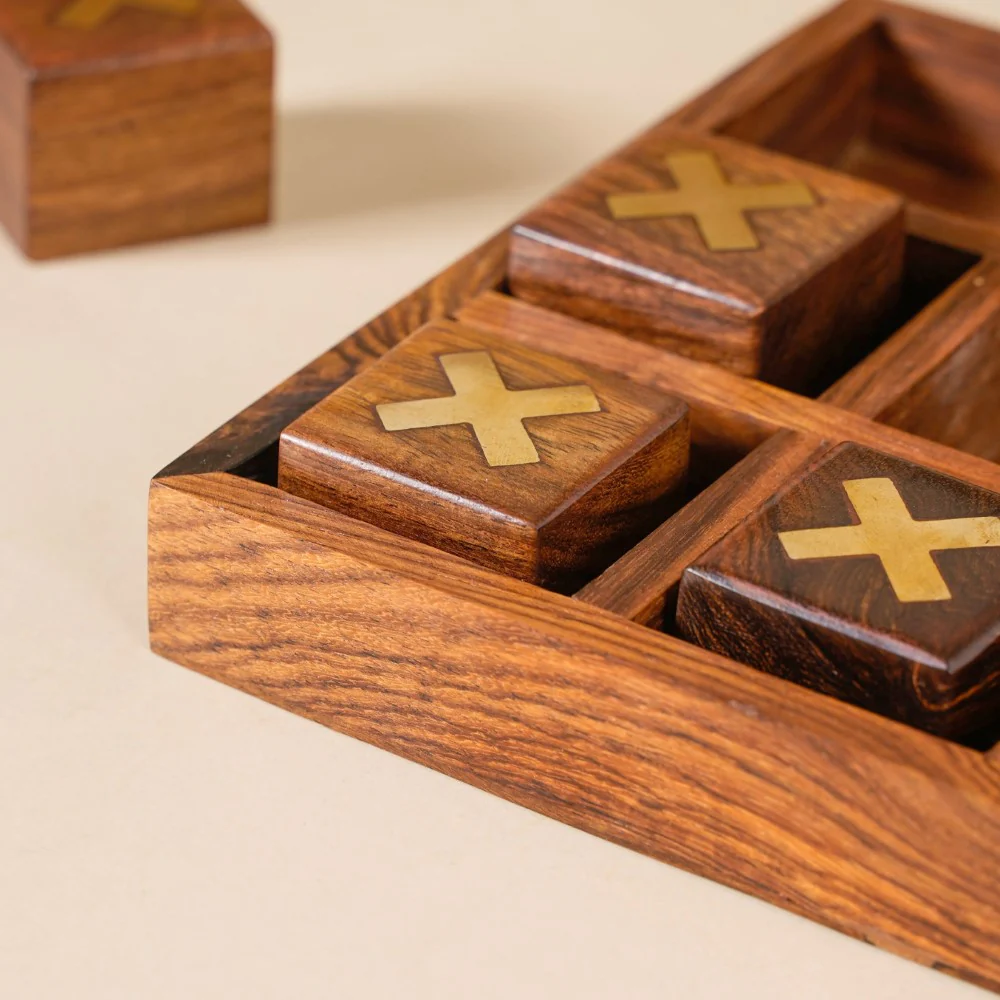 Wooden Tic Tac Toe Party Board Game - Image 9