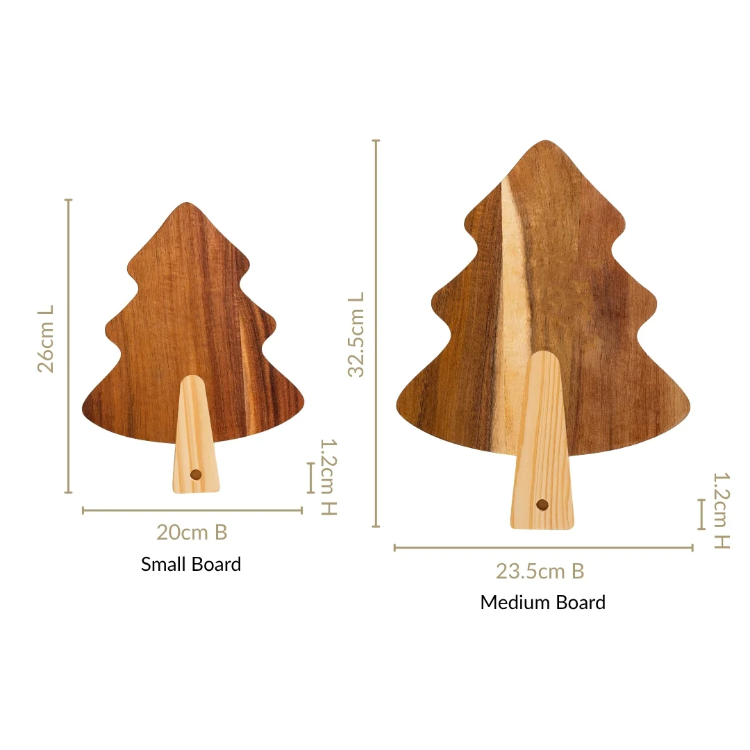 Wooden Tree Platter With Pinecone Embellishment Set Of 2 - Image 5